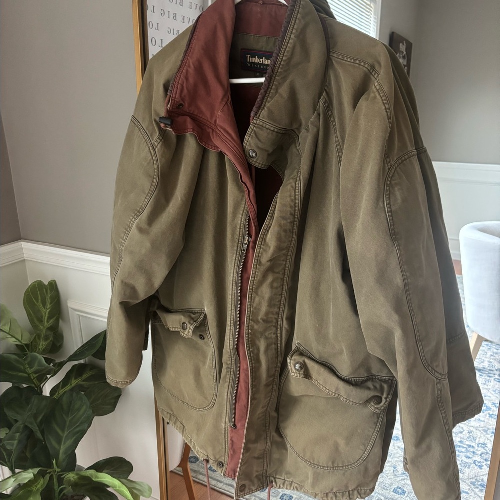 Vintage Timberland Men's Olive Jacket